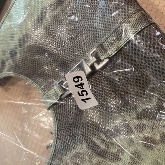 1549 Gucci Jackie 1961 Green And Gray Python Medium Shoulder Bag Silver Buckle - Picture 9 of 9